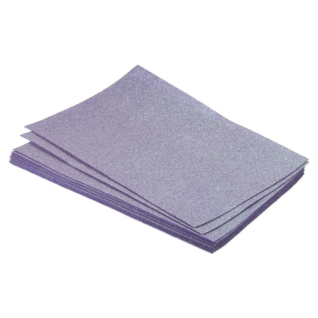 Unique Bargains Soft Felt Sheets Glitter Light Purple 11.8 x 7.8 Inch 12 Pcs