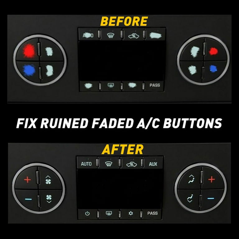 AC Dash Button Repair Kit, Car Button Decals - Best for Fixing Ruined Faded  Buttons Sticker Replacement Fits Chevrolet Models