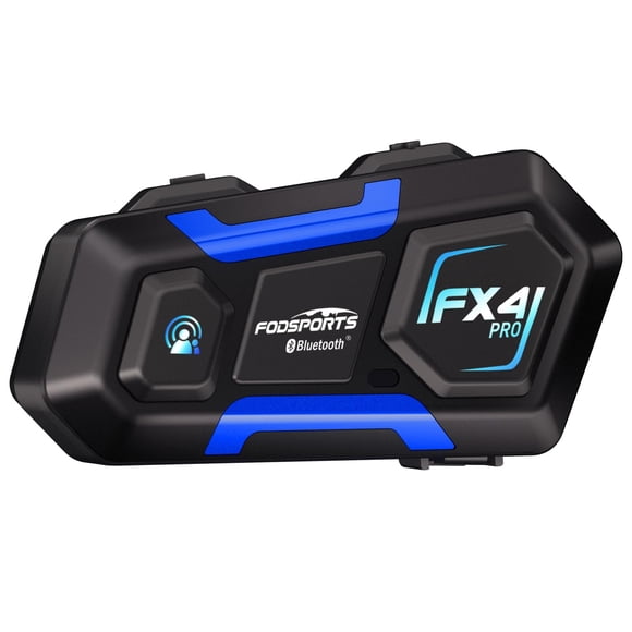 FODSPORTS Intercomunicador Bluetooth para motocicleta FX4 Pro 1200 m Intercomunicador para casco 4 conductores Auriculares Bluetooth para motocicleta Auriculares Bluetooth universales para casco Siste