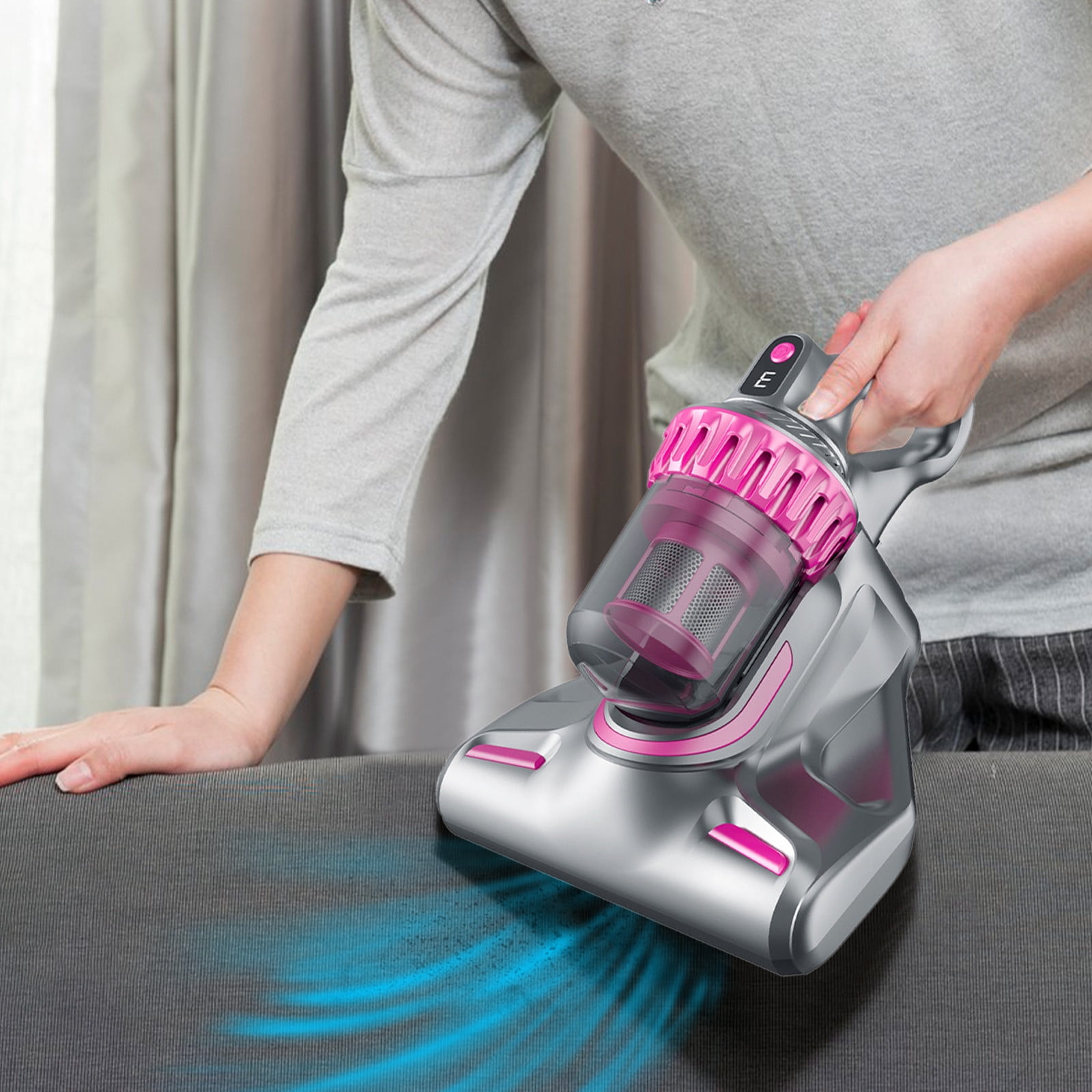 Upgraded Handheld Deep Mattress Vacuum Cleaner, Bed Vacuum Cleaner Household High-Frequency Double Beat Vacuum Remover Cleaning Machine for Mattress, Effectively Removes 99.7% Dirt Black One Size