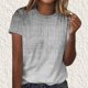 thumbnail image 2 of Camiseta de Cuello Redondo de Manga Corta Impresa de los Pantalones Cortos de las Mujeres, Poliéster de Lentejuelas de Partido de Moda, 2 of 8
