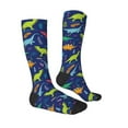 thumbnail image 3 of Picia Women Crew Soft Moisture-wicking Socks Dinosaurs Pattern Design Cotton Socks, One Size fit All, 3 of 9