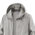thumbnail image 4 of LNWUY (M-5XL) Men's Big and Tall Lightweight Windbreaker Hooded Jacket Drawstring Zip Front Side Pockets Casual Outerwear Gray XXXL, 4 of 5