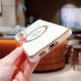 thumbnail image 6 of for Samsung Galaxy S21 FE 5G Magnetic Case Compatible with MagSafe Cute Rose Flower Case Luxury Plating Camera Lens Cover Shockproof Soft Bumper S21 FE Case 6.4" for Women Men (White), 6 of 10
