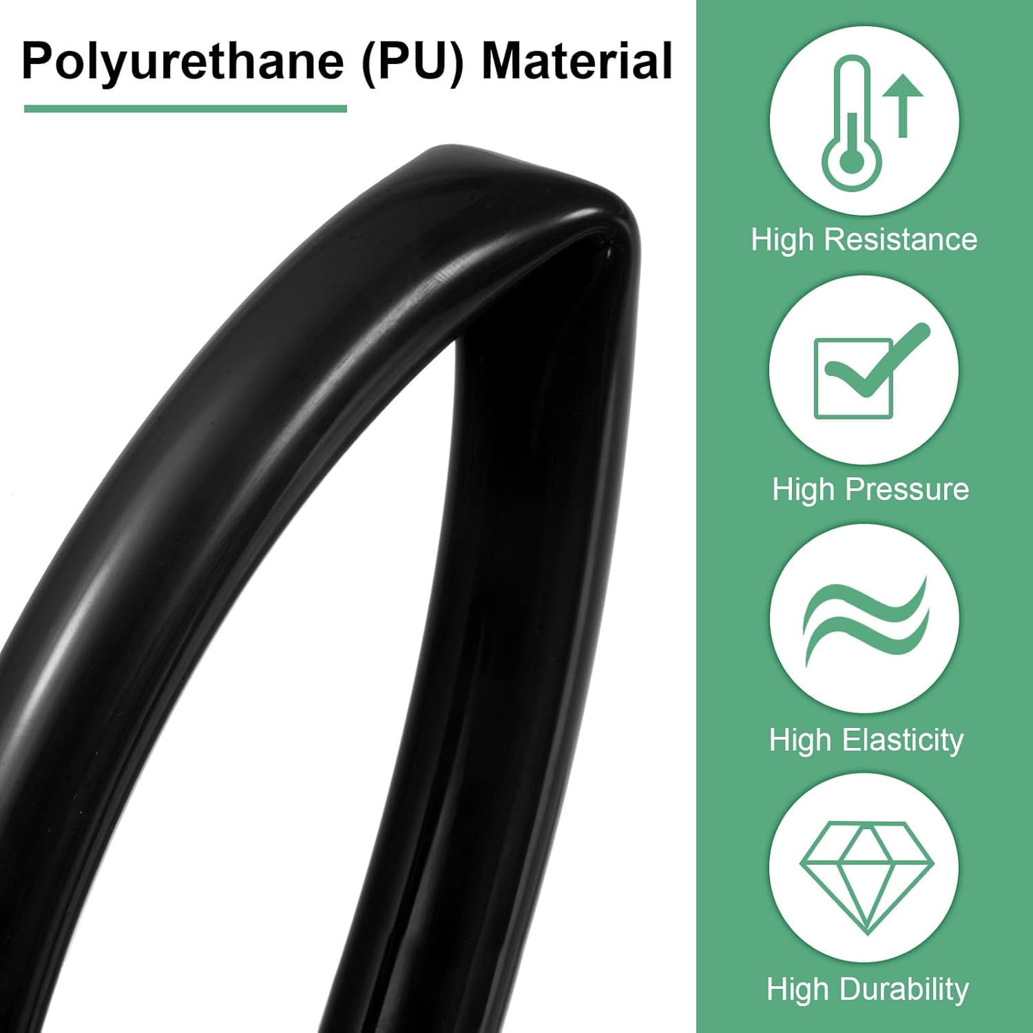MKEUDQ-Pneumatic Tubing Pipe, 8mm(ID) x12mm(OD) PU Polyurethane Air Compressor Hose for Air Compressor Fitting/Gas/Fluid Transfer, Air Hose Line Tube [5M/16.4ft, Black]