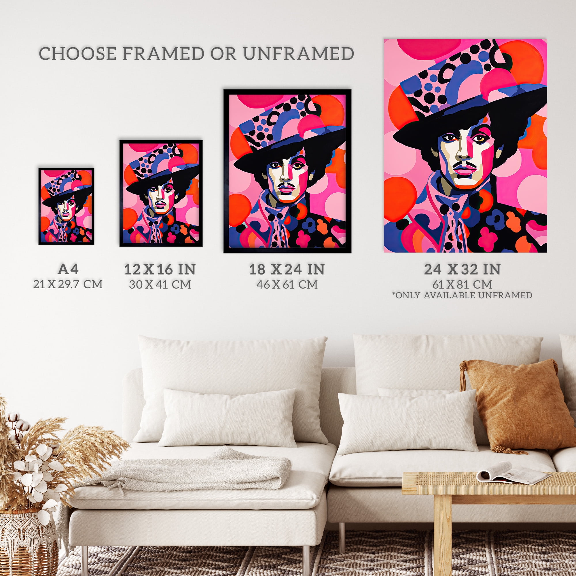 The Artist Bright Portrait Pop Music Icon Extra Large XL Wall Art