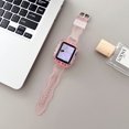 thumbnail image 4 of TPU Crystal Clear One-Piece Band Case Compatible with Apple Watch Bands 40mm, for Men Women Boys Girls Jelly Sport Case Band for iWatch Series 6/5/4/SE 40mm Shockproof Protective, Pink, 4 of 4