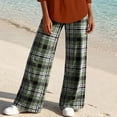 thumbnail image 4 of Maplenight Plaid Wide Leg Pants for Women Elastic Waist Long Trousers with Pockets Loose Casual Lounge Pants, 4 of 5