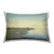 Stupell Industries Cows in Serene Shore Decorative Printed Throw Pillow Design by Jan Voerman .
