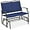 Navy/Black, variant on YKITRD 2-Person Outdoor Patio Swing Glider Steel Bench Loveseat Rocker for Deck, Porch w/Textilene Fabric, Steel Frame - Navy/Black