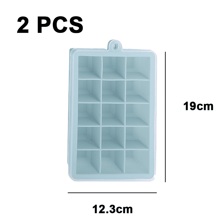 Sohindel Ice Cube Tray with Lid and Bin, Ice Trays Ice Maker for Freezer with Container Silicone Ice Cube Tray Mold Easy Release Large Ice Cube Maker for
