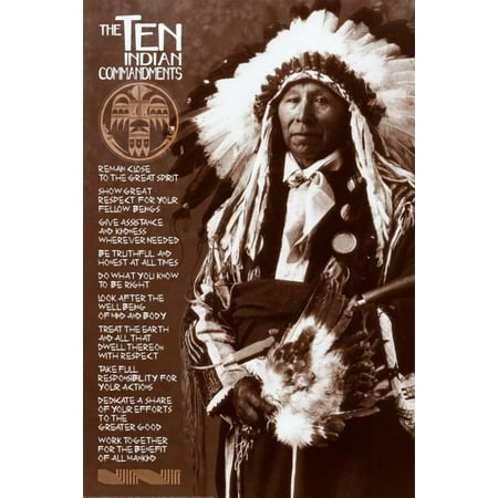 - The Ten Indian Commandments Poster - 24x36