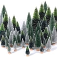 thumbnail image 1 of Miniárboles de Navidad artificiales Hatisan con base de madera, 30 unidades, 1 of 7