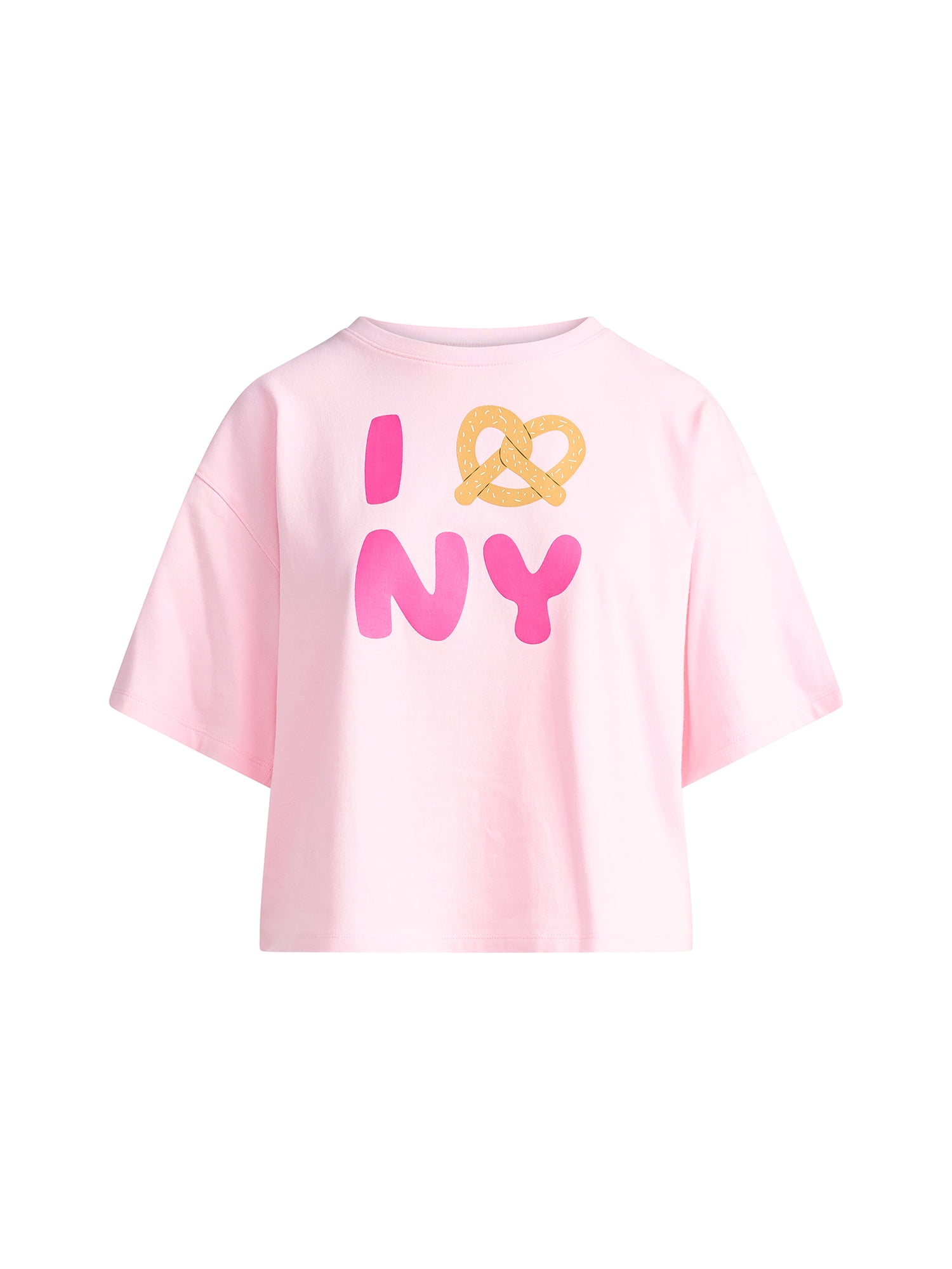 Scoop Women’s and Women’s Plus Cotton Cropped New York Graphic Tee, Sizes XS-4X
