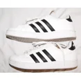 thumbnail image 1 of Adi-das mens 5.5 white with black stripes shoes cloudfoam, 1 of 6