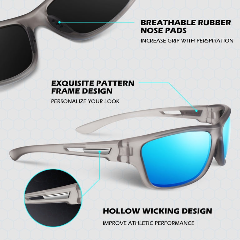 Sunier Sports Polarized Sunglasses, UV400 Wraparound Style photo 4