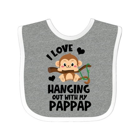 

Inktastic Monkey I Love Hanging out with My Pappap Gift Baby Boy or Baby Girl Bib