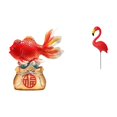 thumbnail image 1 of Estatua decorativa de koi estilo Feng Shui chino, ideal para mesa. Material: resina. Perfecta como regalo navideño o para decorar el hogar o la of, 1 of 8