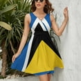 thumbnail image 3 of Saint Lucia Flag Sundress Sleeveless Dress Summer Women Clothes Dress for Women Dresses, 3 of 7