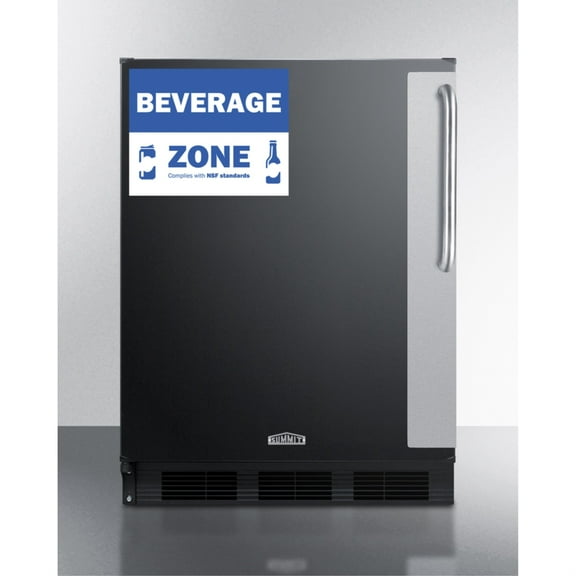 Commercial 5.5 cu.ft. beverage zone all-refrigerator with stainless steel handle