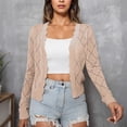 thumbnail image 3 of AnuYalue Women's Long Sleeve Cropped Cardigan Sweaters Open Front Blouse Trendy Lightweight Cardigans, 3 of 4
