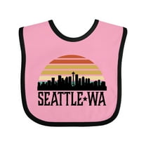 Inktastic Seattle Washington Skyline Sunset Boys or Girls Baby Bib
