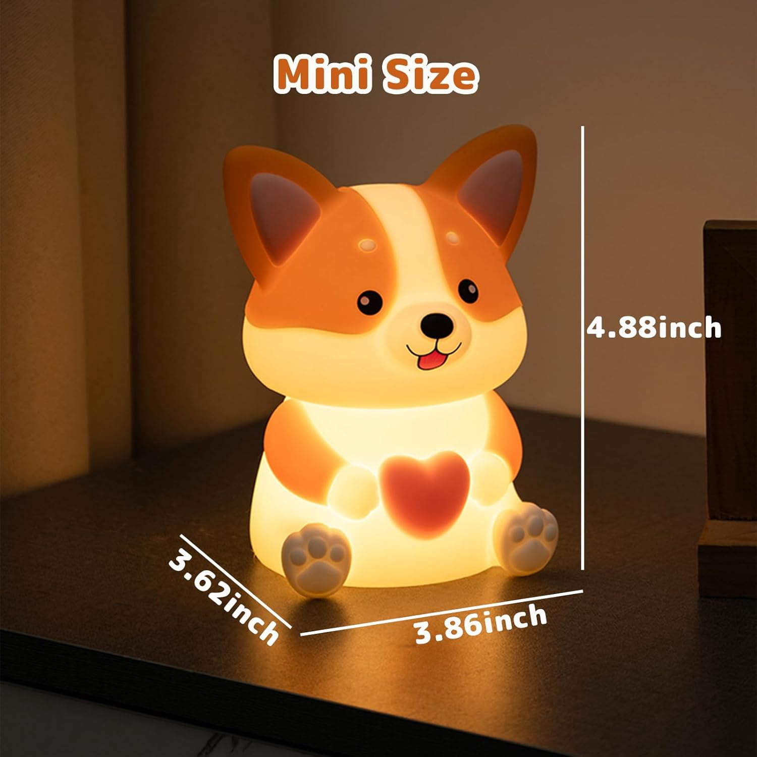 Dog Night Light for Kids, Cute Puppy Silicone Nursery Lamp, 3 Level Dimmable Touch Light with 30M Timer, Rechargeable Baby Night Light for Kids Room, Gifts for Women Boys Girls