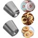 thumbnail image 2 of 4 Pieces Large Stainless Steel Reusable Cake Flower Piping Tips Dropping Decorating Tips Tools Set for Pie Biscuit Cakes Cream Pastry, 2 of 5