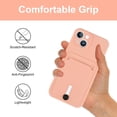 thumbnail image 4 of case for iPhone 14 Plus Case with Card Holder [Soft Microfiber Lining] Silicone Slim Thin Phone Cases Shockproof Protective iPhone 14 Plus Wallet Case Pink, 4 of 11