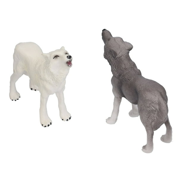 Figura de acción de lobo aullador BuyWeek 2 piezas modelo lobo realista instalación sin esfuerzo