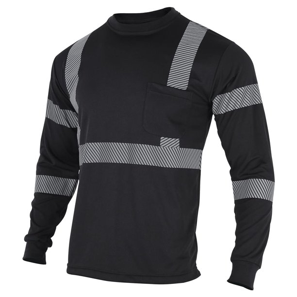 Camiseta VENDACE 3XL negra reflectante de manga larga de seguridad