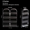 thumbnail image 2 of Caja De Almacenamiento Joyería De Acrílico Transparente Organizador Aretes Soporte Para Pendientes Acrílico Tuerca Con 64 Ranuras, 2 Puertas Plegables, Para Pendientes, Pulseras, Collares, 2 of 4