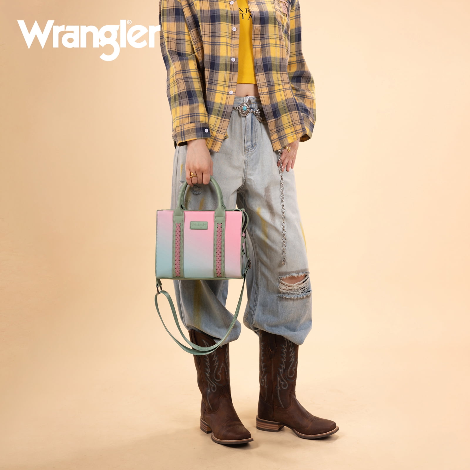 Wrangler purses for womens Gradient tote bag satchel bag womens purses and handbags cute trendy woman bolsa top handle with strap, Green