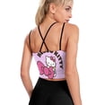 thumbnail image 3 of Hello Kitty Women's Strappy Sports Bras Fitness Workout Crop Tank Top Padded Yoga Top Criss Cross Back Cami, 3 of 6
