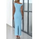 thumbnail image 2 of Vestido largo PRETTYGARDEN para mujer 2025, verano, azul claro, 2 of 9