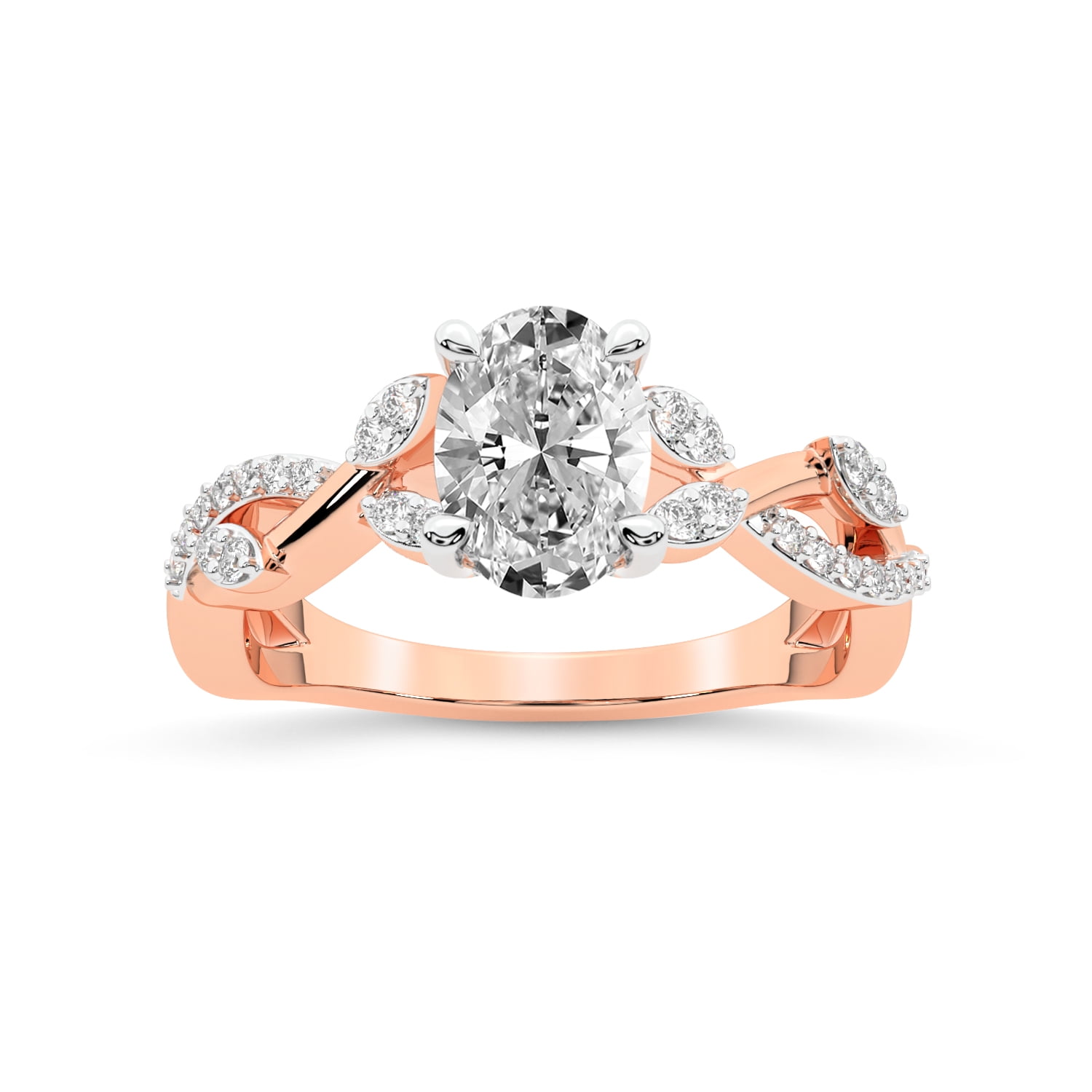 2 Carat IGI Certified Oval Shape Lab Grown Diamond Engagement Ring