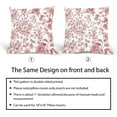 thumbnail image 6 of Burgundy Red Floral Pillow Covers 16x16 Inch Set of 2 White and Red Flower Decoration Throw Pillow Covers Red Morden Outdoor Pillowscase Cotton Linen Cushion Covers for Sofa Couch Bedroom Home Decor, 6 of 6