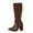 Brown, variant on Women's Mid-Calf Boots with Heel Side Zipper Design for Comfort Walking and Versatile Outdoor Wear
