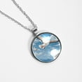 thumbnail image 4 of Seagull Women's Circular Glass Pendant Necklace Jewelry, 4 of 5