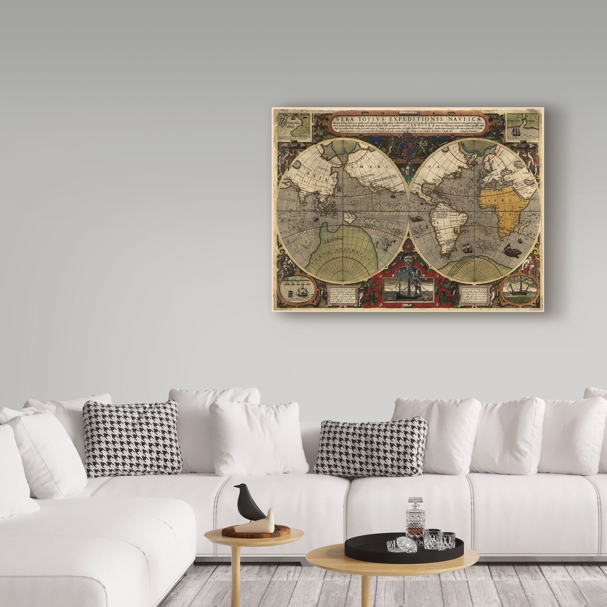 Trademark Fine Art 'Map Of The World 1595' Canvas Art by Vintage Lavoie