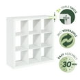 thumbnail image 4 of Furinno Cubicle Extra Thick Frame Decorative Cube Storage Organizer, 9-Cube, White, 4 of 9