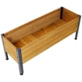 thumbnail image 4 of Wood Rectangular Garden Planter Box Raised Bed Outdoor,Planters for Outdoor Plants ,Elevated Herbs Vegetables Flowers Great Patio Deck Balcony, 4 of 9