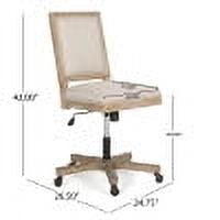 Swivel&Lift Office Chair,Beige+Natural Fabric Furniture Primary Living Space Display Shelving Etageres