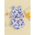 thumbnail image 2 of Bslissey Toddler Baby Girls Bikini Sets Cute Print Sleeveless Layered Tank Tops + Ruffled Briefs 2Pcs Split Swimwear Infant Summer Bathing Suit Beach Wear 0-3T, 2 of 8