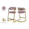 thumbnail image 4 of Meridian Furniture Stephanie 26"H Velvet Counter Stool in Pink (Set of 2), 4 of 7