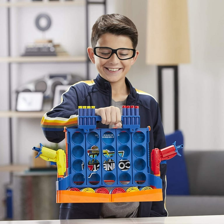 Connect 4 Blast! Game; Powered by Nerf; Includes Nerf Blasters and Nerf  Foam Darts; Game for Kids Ages 8 and up