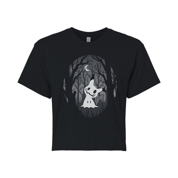 Pokémon - Mimikyu Forest - Junior's Cropped Graphic T-Shirt