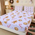thumbnail image 3 of Erosebridal Gingerbread Cookies Fitted Sheet Queen 3-Piece,Christmas Baking Bedding,Lavender,1 Fitted Sheet and 2 Pillowcases, 3 of 6
