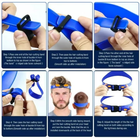 

Breathable Curved Silicone DIY Hair Trimming Guide Template for Boys and Men - Haircut Band Included