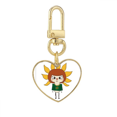 thumbnail image 1 of Sunflower Sun Leave Orange Grass UU Gold Heart Keychain Metal Keyring Holder, 1 of 3